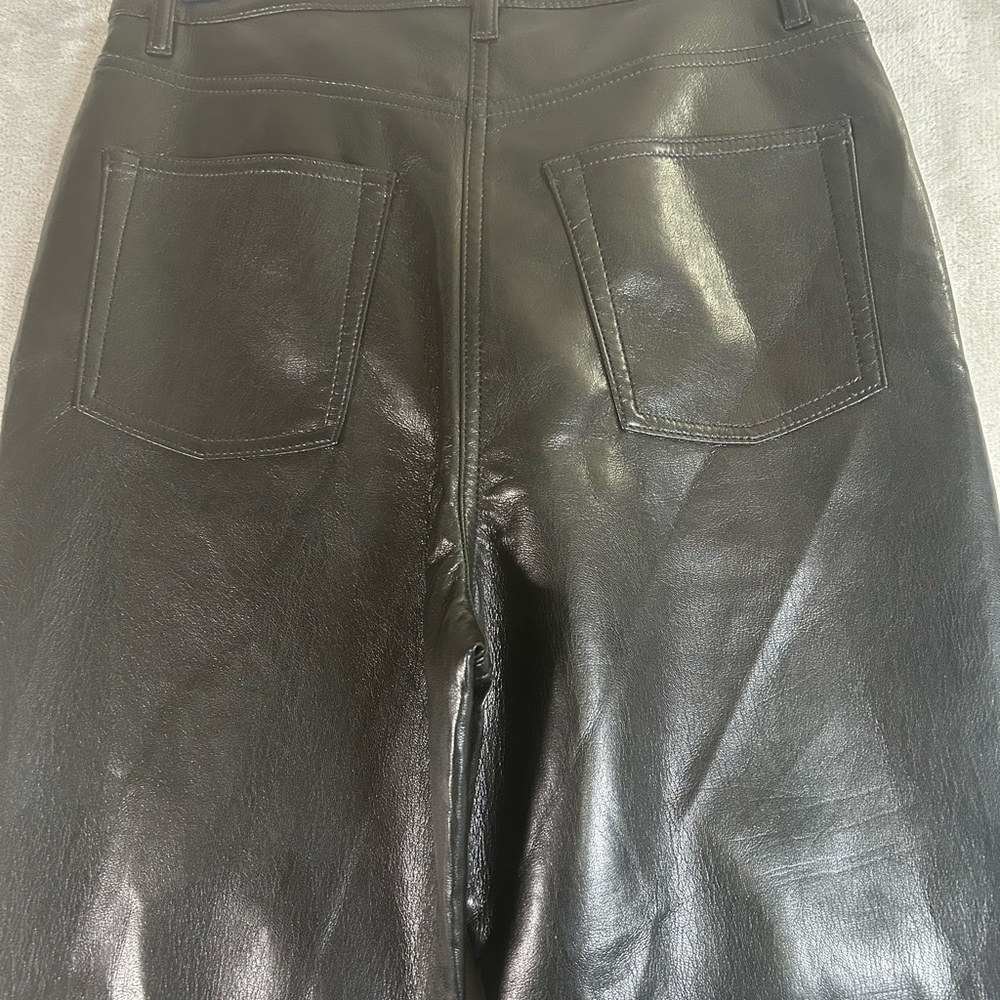 Aritzia Wilfred Sleek Black Straight Leg faux leather Jeans - Picture 10 of 11